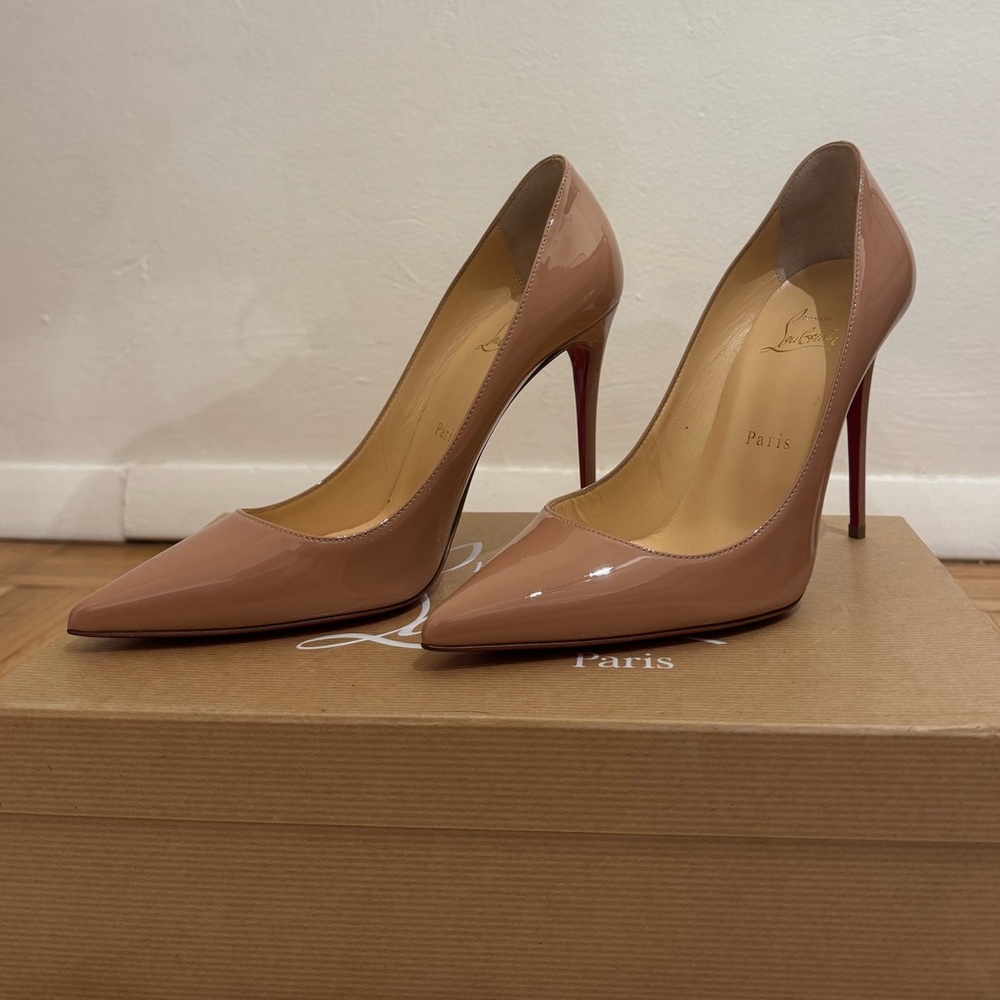 Christian Louboutin Blush Patent Leather Heels Kate 100 Size 8